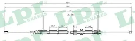 Трос ручного тормоза LPR C0263B