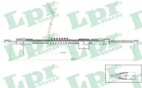 Трос ручного тормоза LPR C0287B