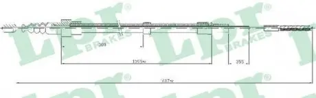 Трос ручного тормоза LPR C0305B