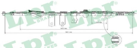 Трос ручного тормоза LPR C0311B
