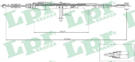 Трос ручного тормоза LPR C0505B