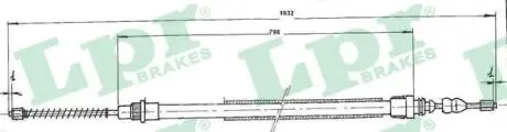 Трос ручного тормоза LPR C0660B