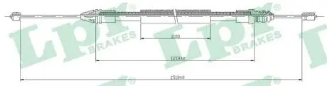 Трос ручного тормоза LPR C0710B