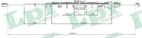 Трос ручного тормоза LPR C0716B