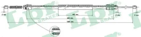 Трос ручного тормоза LPR C0740B
