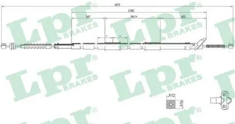 Трос ручного гальма LPR C0861B
