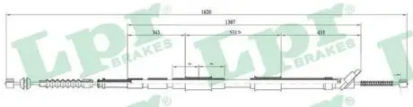 Трос ручного гальма LPR C0873B