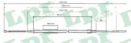 Трос ручного тормоза LPR C0955B