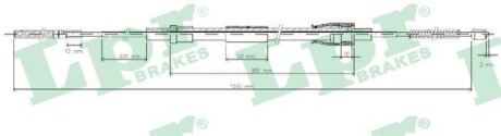 Трос ручного гальма LPR C0965B