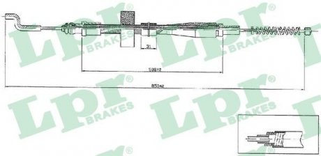 Трос ручного гальма LPR C0971B