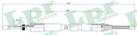 Трос ручного тормоза LPR C0974B