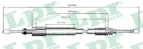 Трос ручного гальма LPR C0975B