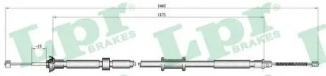 Трос ручного тормоза LPR C1023B