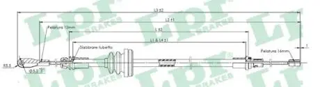 Трос ручного тормоза LPR C1622B