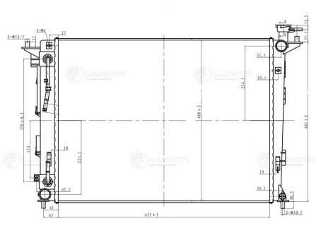 Радиатор охлаждения Sportage III (10-)/iX35 (10-) 2.0i/2.4i AT (Словакия) (635*478*16) (LRc 081S5) Luzar LRC081S5 (фото 1)