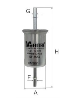 Фільтр паливний Connect 1.8 16V 02-/Focus 1.4-2.0 16V 99-04 M-FILTER DF 3563 (фото 1)