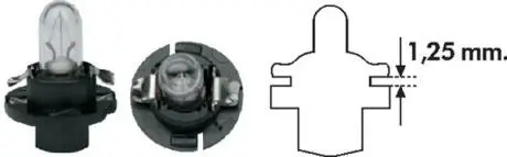 Автолампа B2,4W BX8,4d 1,2 W прозрачная MAGNETI MARELLI 002053000000 (фото 1)