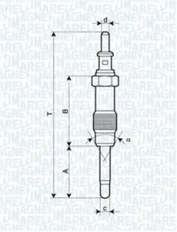 Свеча накаливания MB Sprinter 2.9TDI OM602 96-00 MAGNETI MARELLI 062900046304