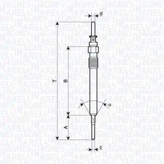 Свеча накаливания (керамическая) BMW 3 E90 316d/318d 07- MAGNETI MARELLI 062900130304
