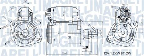 Стартер (12В, 1,1кВт, новий) HYUNDAI ELANTRA IV, ELANTRA VI, I20 I, I30, I40 I, I40 I CW, IX20, IX35, VELOSTER, KIA CARENS III, CEED, PRO CEED, RIO III, SOUL I, SPORTAGE III 1.4/1.4LPG/1.6 06.06- MAGNETI MARELLI 063721465010