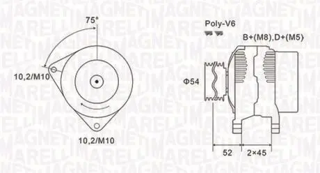 Фото генератор MAGNETI MARELLI 063731496010 Генератор MAGNETI MARELLI 063731496010