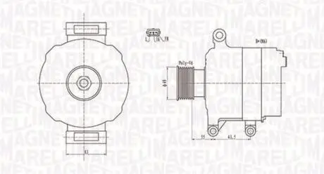 Генератор (12В, 105А, новий) MINI (R50, R53), (R52) 1.6 03.02-07.08 MAGNETI MARELLI 063731869010