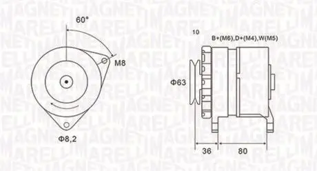 Генератор FORD FIESTA II -93 MAGNETI MARELLI 063735060010