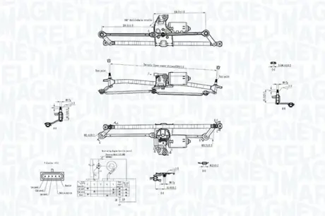 FIAT Трапеція склоочисника (з двигуном) DOBLO MAGNETI MARELLI 064351763010
