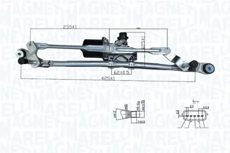 Механизм стеклоочистителей передн.) RENAULT MEGANE IV 11.15- MAGNETI MARELLI 064376100010