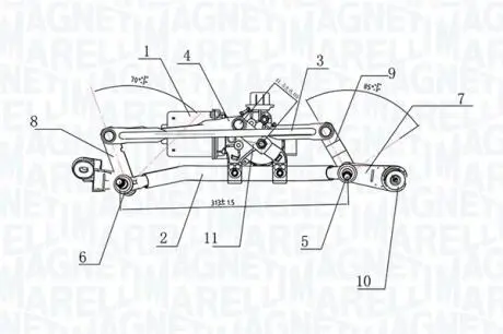 Механізм склоочисників передн RENAULT CLIO IV, CLIO IV/HATCHBACK 11.12-08.21 MAGNETI MARELLI 064377500010