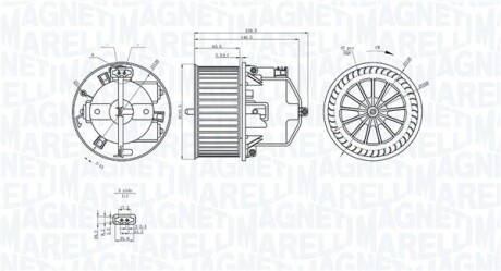 Моторчик пічки Land Rover Freelander 06-14/Range Rover Evoque 11-19 MAGNETI MARELLI 069412352010 (фото 1)