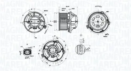 Вентилятор салону CITROEN C5 I, C5 I/KOMBI 1.8-3.0 03.01-08.04 MAGNETI MARELLI 069412389010