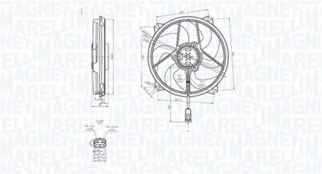 Вентилятор радіатора (електричний) Citroen Berlingo 1.2-Electric 00- MAGNETI MARELLI 069422839010