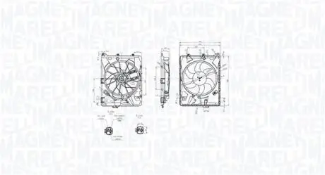 Вентилятор радіатора BMW 1 (E81), 1 (E82), 1 (E87), 1 (E88), 3 (E90), 3 (E91), 3 (E92), 3 (E93), X1 (E84), Z4 (E89) N20B16A-N55B30A 06.04-08.16 MAGNETI MARELLI 069422849010