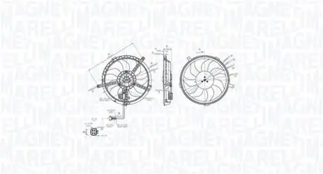 MINI Вентилятор радіатор (з дифузором) MINI (R56), MINI Roadster (R59) MAGNETI MARELLI 069422850010