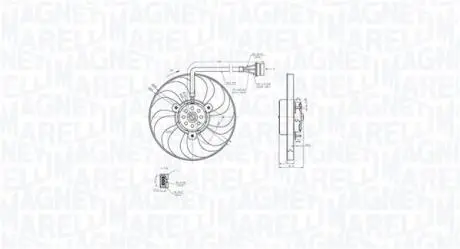 Вентилятор радіатора AUDI A3, TT, SEAT AROSA, CORDOBA, IBIZA III, IBIZA IV, LEON, TOLEDO II, SKODA FABIA I, FABIA I PRAKTIK, FABIA II, OCTAVIA I, OCTAVIA II AEA-CLSA 10.94-05.15 MAGNETI MARELLI 069422883010