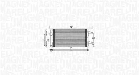 Конденсатор кондиціонера (з осушувачем) CITROEN JUMPER II, FIAT DUCATO, PEUGEOT BOXER 2.0D-3.0D 04.06- MAGNETI MARELLI 350203761000