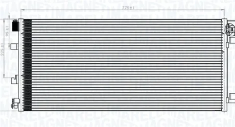 Конденсатор кондиціонера (з осушувачем) NISSAN NV400, OPEL MOVANO B, RENAULT MASTER III 2.3D/Electric 02.10- MAGNETI MARELLI 350203787000