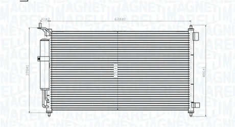 Конденсатор кондиціонера (з осушувачем) NISSAN JUKE, MICRA C+C III, MICRA III, NOTE, PULSAR, TIIDA 1.0-1.8 01.03- MAGNETI MARELLI 350203829000