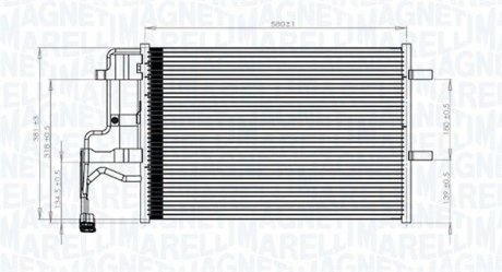 Радиатор кондиционера (с осушителем) Mazda 3/5 1.4-2.3 03-10 MAGNETI MARELLI 350203844000 (фото 1)