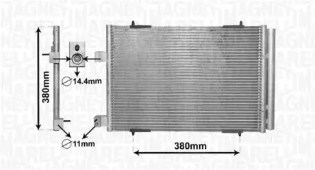 Радиатор кондиционера Citroen C5/Peugeot 508 1.6/1.6D 09- MAGNETI MARELLI 350203855000