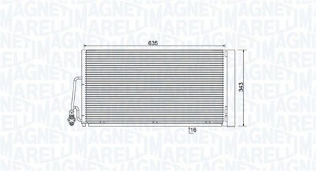 Радиатор кондиционера (с осушителем) Mini Cooper/One 1.6/2.0 06-16 MAGNETI MARELLI 350203861000 (фото 1)