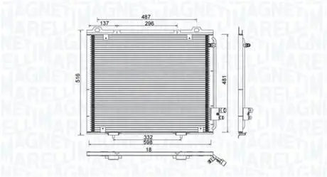 Радіатор кондиціонера MB E-class (W210) 2.0-5.4 95-03 OM604/M111/M112 MAGNETI MARELLI 350203889000