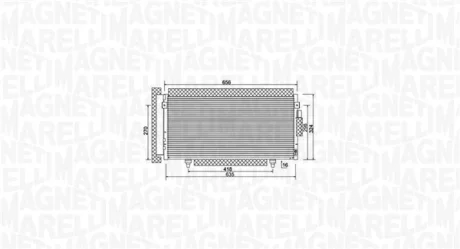 Конденсатор кондиціонера (з осушувачем) SUBARU FORESTER, IMPREZA, XV 1.5-2.5 09.07- MAGNETI MARELLI 350203998000