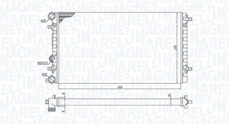 Радиатор, охлаждение двигателя MAGNETI MARELLI 350213105100 (фото 1)