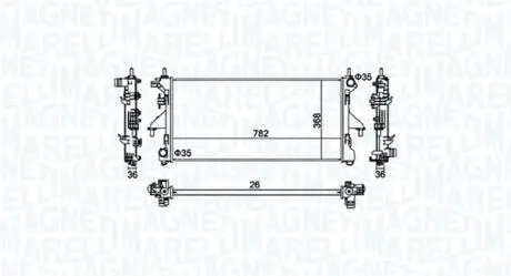 Радиатор, охлаждение двигателя MAGNETI MARELLI 350213126900