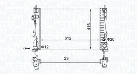 Радиатор, охлаждение двигателя MAGNETI MARELLI 350213129700