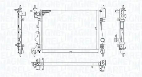 Радиатор, охлаждение двигателя MAGNETI MARELLI 350213130100