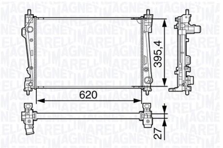Радіатор, охолодження двигуна MAGNETI MARELLI 350213131200