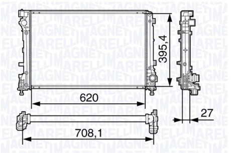 Радиатор, охлаждение двигателя MAGNETI MARELLI 350213131700